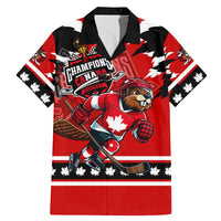 Personalized Champions Canada Hockey Family Matching Mermaid Dress and Hawaiian Shirt Fierce Beaver on Ice