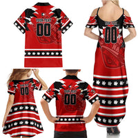 Personalized Champions Canada Hockey Family Matching Summer Maxi Dress and Hawaiian Shirt Fierce Beaver on Ice