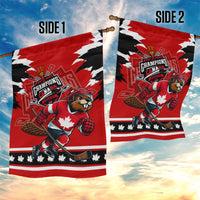 Champions Canada Hockey Garden Flag Fierce Beaver on Ice