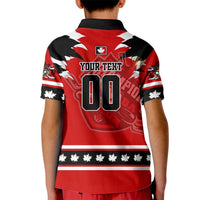 Personalized Champions Canada Hockey Kid Polo Shirt Fierce Beaver on Ice