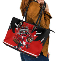 Champions Canada Hockey Leather Tote Bag Fierce Beaver on Ice