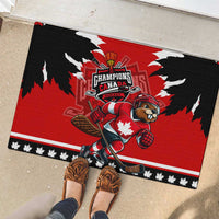 Champions Canada Hockey Rubber Doormat Fierce Beaver on Ice