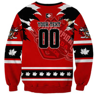 Personalized Champions Canada Hockey Sweatshirt Fierce Beaver on Ice