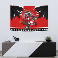 Champions Canada Hockey Tapestry Fierce Beaver on Ice