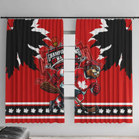 Champions Canada Hockey Window Curtain Fierce Beaver on Ice