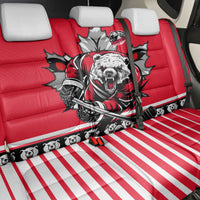 Polar Bear Hockey Canada Back Car Seat Cover Maple Leaf Ice Warrior