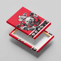 Polar Bear Hockey Canada Canvas Wall Art Maple Leaf Ice Warrior