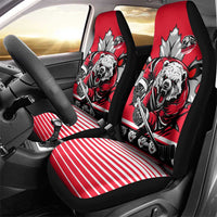 Polar Bear Hockey Canada Car Seat Cover Maple Leaf Ice Warrior
