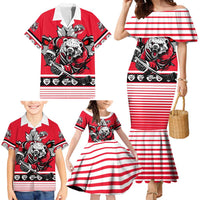 Personalized Polar Bear Hockey Canada Family Matching Mermaid Dress and Hawaiian Shirt Maple Leaf Ice Warrior