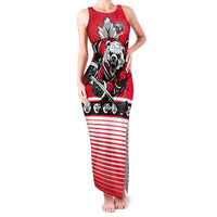 Personalized Polar Bear Hockey Canada Family Matching Tank Maxi Dress and Hawaiian Shirt Maple Leaf Ice Warrior
