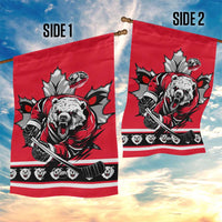 Polar Bear Hockey Canada Garden Flag Maple Leaf Ice Warrior