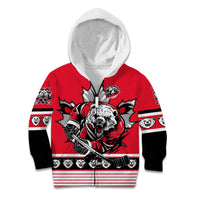 Personalized Polar Bear Hockey Canada Kid Hoodie Maple Leaf Ice Warrior