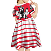 Personalized Polar Bear Hockey Canada Kid Short Sleeve Dress Maple Leaf Ice Warrior