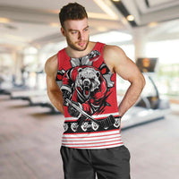 Personalized Polar Bear Hockey Canada Men Tank Top Maple Leaf Ice Warrior
