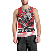 Personalized Polar Bear Hockey Canada Men Tank Top Maple Leaf Ice Warrior