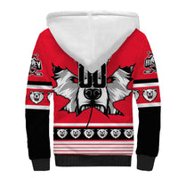 Personalized Polar Bear Hockey Canada Sherpa Hoodie Maple Leaf Ice Warrior