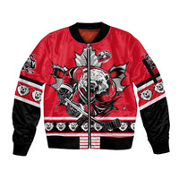 Personalized Polar Bear Hockey Canada Sleeve Zip Bomber Jacket Maple Leaf Ice Warrior