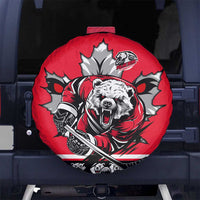 Polar Bear Hockey Canada Spare Tire Cover Maple Leaf Ice Warrior