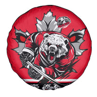 Polar Bear Hockey Canada Spare Tire Cover Maple Leaf Ice Warrior