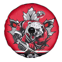 Polar Bear Hockey Canada Spare Tire Cover Maple Leaf Ice Warrior