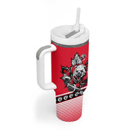 Polar Bear Hockey Canada Tumbler With Handle Maple Leaf Ice Warrior