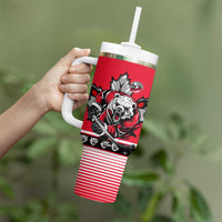 Polar Bear Hockey Canada Tumbler With Handle Maple Leaf Ice Warrior