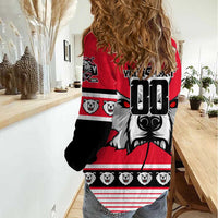 Personalized Polar Bear Hockey Canada Women Casual Shirt Maple Leaf Ice Warrior
