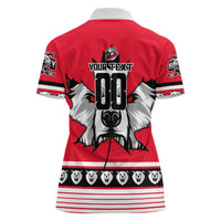 Personalized Polar Bear Hockey Canada Women Polo Shirt Maple Leaf Ice Warrior