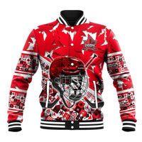 Personalized Canada Hockey Helmet Baseball Jacket Maple Leaf Pattern