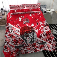 Canada Hockey Helmet Bedding Set Maple Leaf Pattern