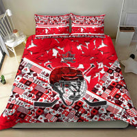 Canada Hockey Helmet Bedding Set Maple Leaf Pattern