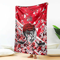 Canada Hockey Helmet Blanket Maple Leaf Pattern
