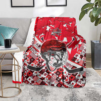 Canada Hockey Helmet Blanket Maple Leaf Pattern