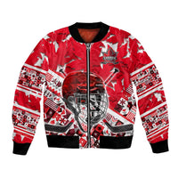 Personalized Canada Hockey Helmet Bomber Jacket Maple Leaf Pattern