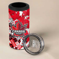 Canada Hockey Helmet 4 in 1 Can Cooler Tumbler Maple Leaf Pattern