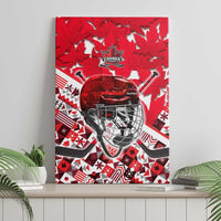 Canada Hockey Helmet Canvas Wall Art Maple Leaf Pattern