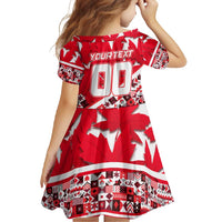Personalized Canada Hockey Helmet Family Matching Long Sleeve Bodycon Dress and Hawaiian Shirt Maple Leaf Pattern