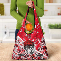 Canada Hockey Helmet Grocery Bag Maple Leaf Pattern