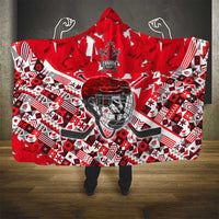 Canada Hockey Helmet Hooded Blanket Maple Leaf Pattern