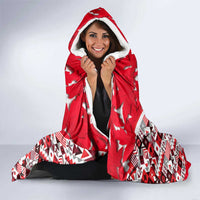 Canada Hockey Helmet Hooded Blanket Maple Leaf Pattern