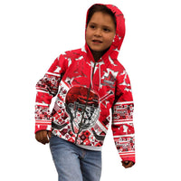 Personalized Canada Hockey Helmet Kid Hoodie Maple Leaf Pattern