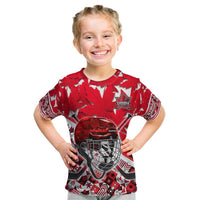Personalized Canada Hockey Helmet Kid T Shirt Maple Leaf Pattern