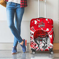 Canada Hockey Helmet Luggage Cover Maple Leaf Pattern