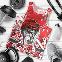 Personalized Canada Hockey Helmet Men Tank Top Maple Leaf Pattern