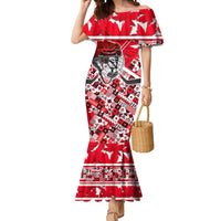 Personalized Canada Hockey Helmet Mermaid Dress Maple Leaf Pattern