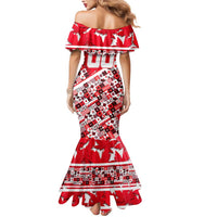 Personalized Canada Hockey Helmet Mermaid Dress Maple Leaf Pattern