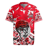 Personalized Canada Hockey Helmet Rugby Jersey Maple Leaf Pattern