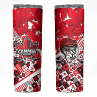 Canada Hockey Helmet Skinny Tumbler Maple Leaf Pattern