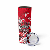 Canada Hockey Helmet Skinny Tumbler Maple Leaf Pattern