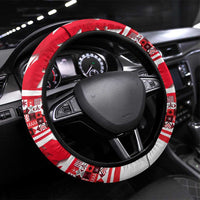 Canada Hockey Helmet Steering Wheel Cover Maple Leaf Pattern